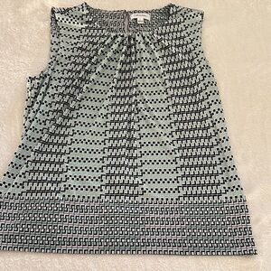 Calvin Klein Patterned Sleeveless Top - Black, Mint and White